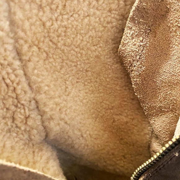 AllSaints Brown Shearling Suede Military Boot - Picture 5 of 6